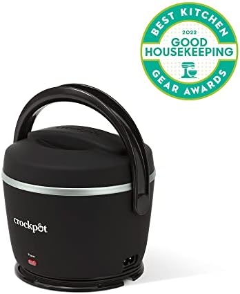 Self-Heating Crock-Pot Electric Lunch Box Food Warmer 20oz – Black S26G - Leak-Proof Heated Bento Box Lunch Warmer Detail