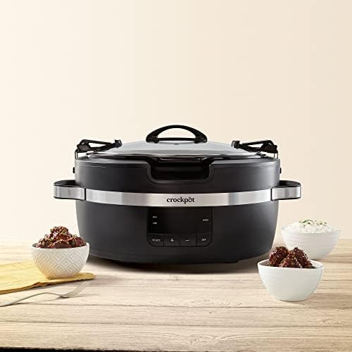 Triple-Insulated Crock-Pot Thermoshield 6 Quart Slow Cooker with Carry Handles S12S - Programmable Slow Cooker with Oval Ceramic Pot Detail
