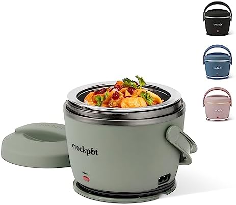 Self-Heating Crock-Pot Portable Electric Lunch Box Food Warmer – Green S21D - Portable Electric Lunch Box Food Warmer - Moonshine Green