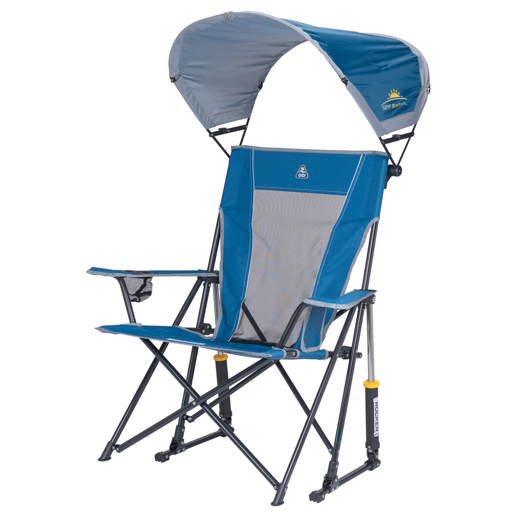 Heavy-Duty Freestyle SunShade Rocker - Choice 550 - Patented Spring-Action Rocking Chair for Camping Detail