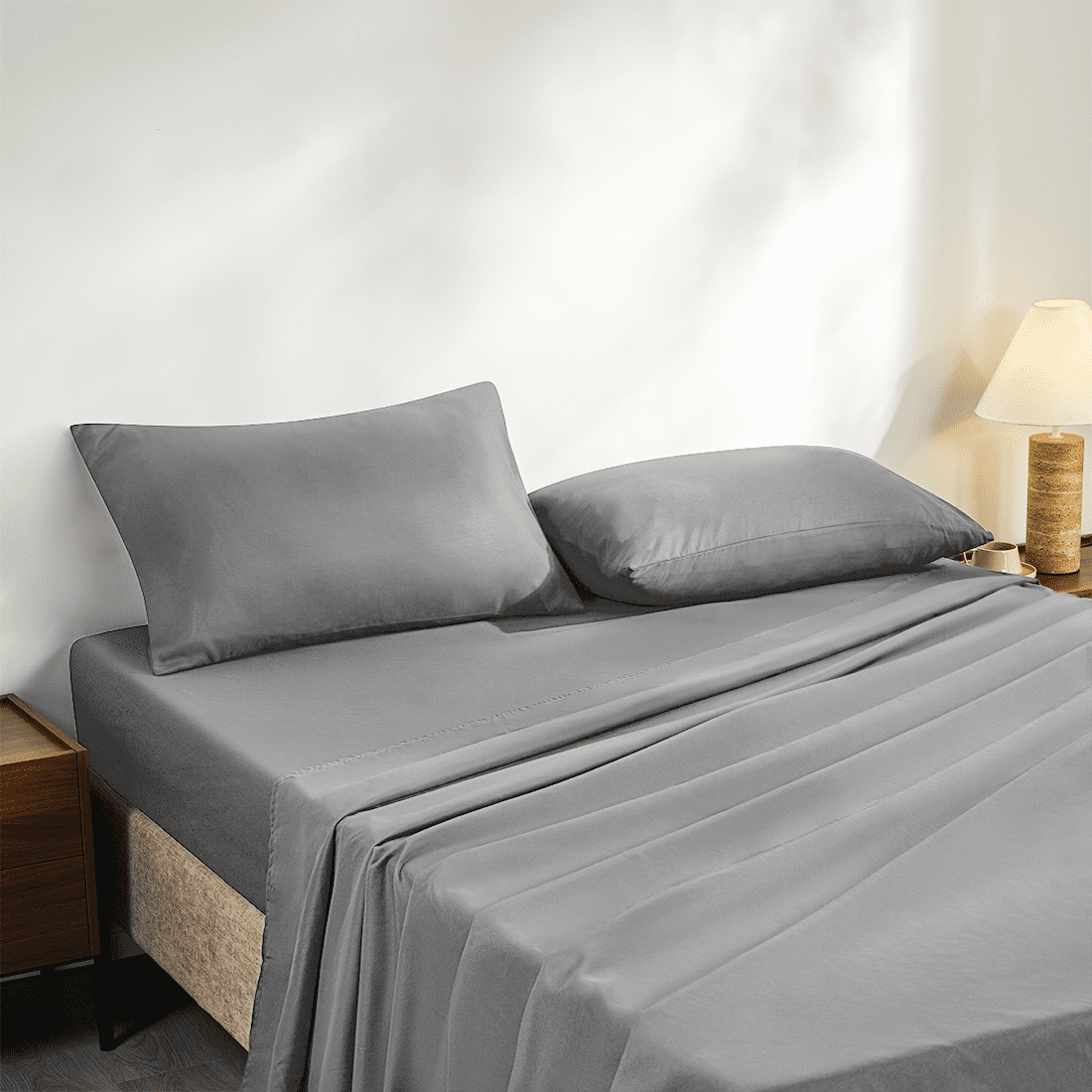 Wrinkle-Resistant Full Size Bed Sheets, 4 Piece Sheets 14” Deep Pocket Sheet & Pillowcase Sets Soft Microfiber Luxury Bedding Fitted Sh... - Cooling Hotel Quality Bedding Sheets and Pillowcases Detail
