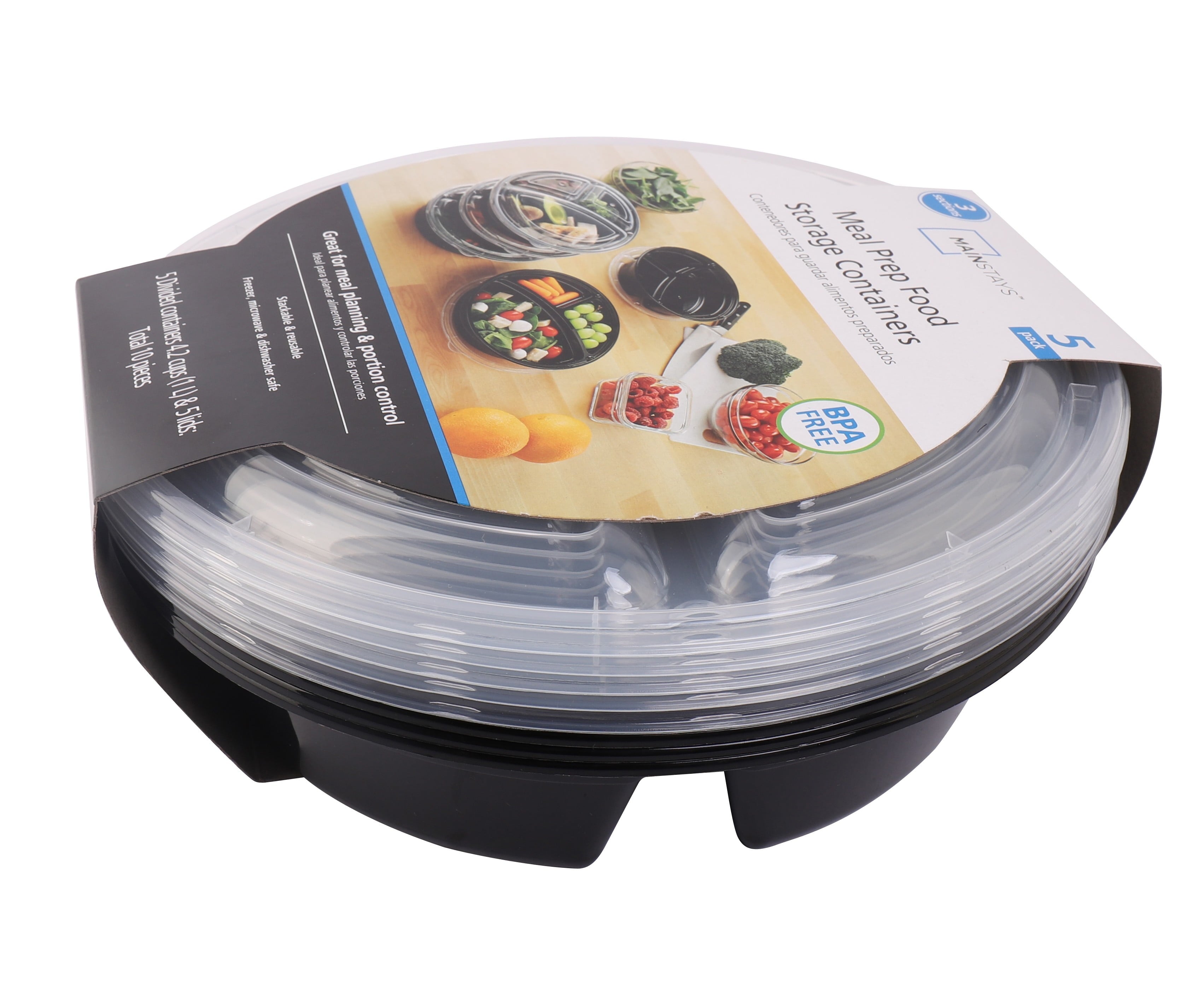 Deliciously Squishy 5-Pack Round Meal Prep Containers with 3 Compartments and Lids, 1L, BPA-Free, Microwave & Dishwasher Safe, Made for F... - Fun Food Fidget Cookie Squishable Toy Detail