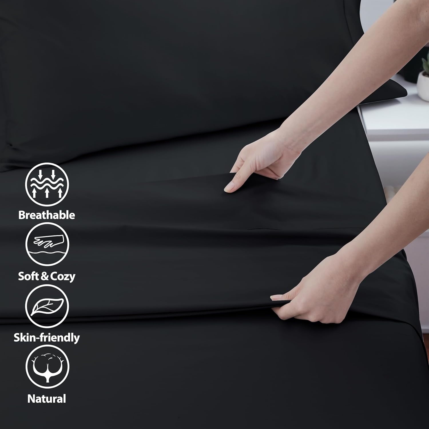 Cooling Sateen Sheet Only, 600 Thread Count 100% Egyptian Top Sheet 1Pcs, Cool & Breathable Bed Sheets Wrinkle, Fade, Stain Resistan... - Cooling Hotel Quality Bedding Sheets and Pillowcases Detail