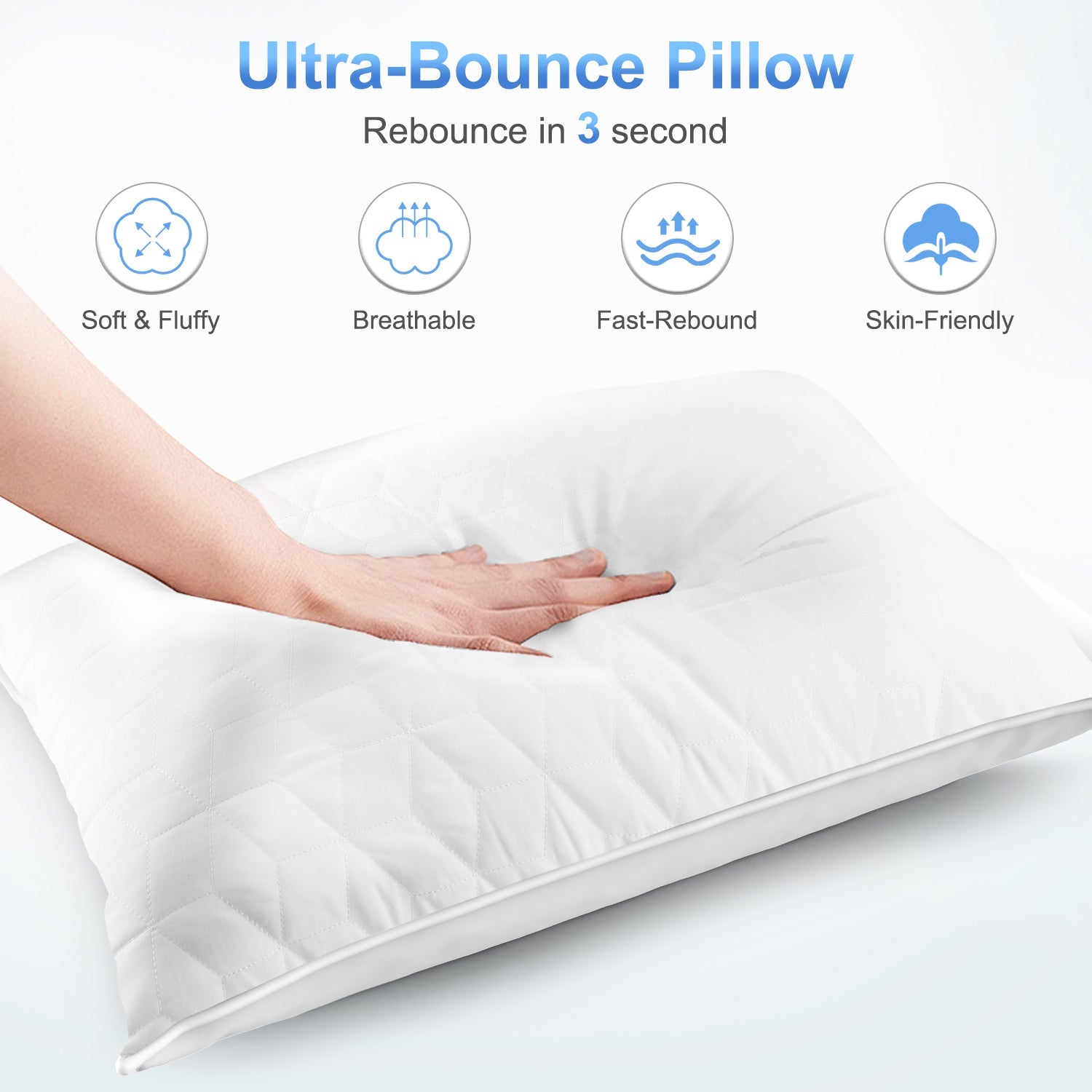 Hotel Collection Bed Pillows for Sleeping 2 pack, King Size Cooling Pillows Hotel Quality with Premium Soft Down Alternative Fill for ... - Orthopedic Shredded Foam Bed Pillow Set Detail