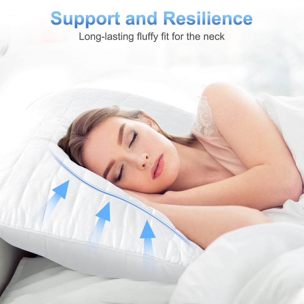 Hotel Collection Bed Pillows for Sleeping 2 pack, King Size Cooling Pillows Hotel Quality with Premium Soft Down Alternative Fill for ... - Orthopedic Shredded Foam Bed Pillow Set Detail