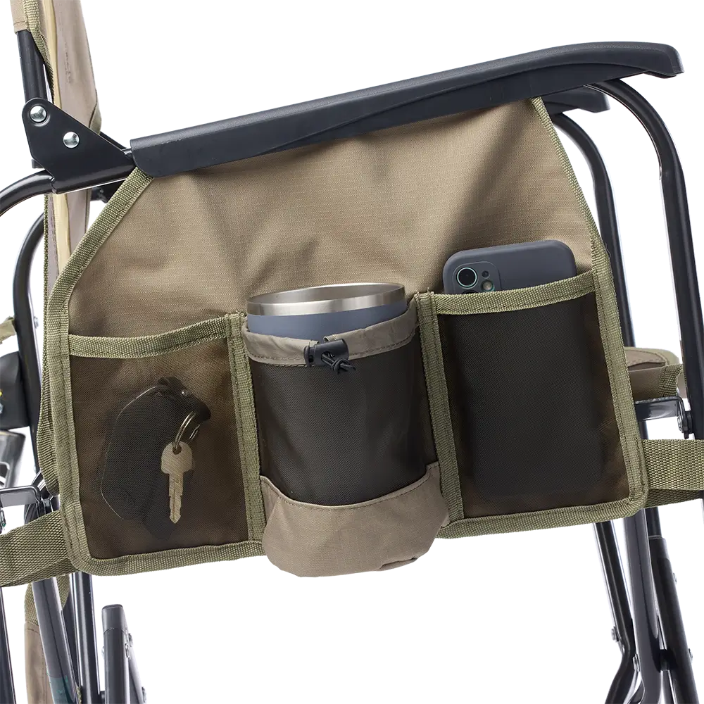 Luxury Camp Adjustable Rocker - Choice 573 - Heavy-Duty Kickback Rocker with Beverage Holder Detail
