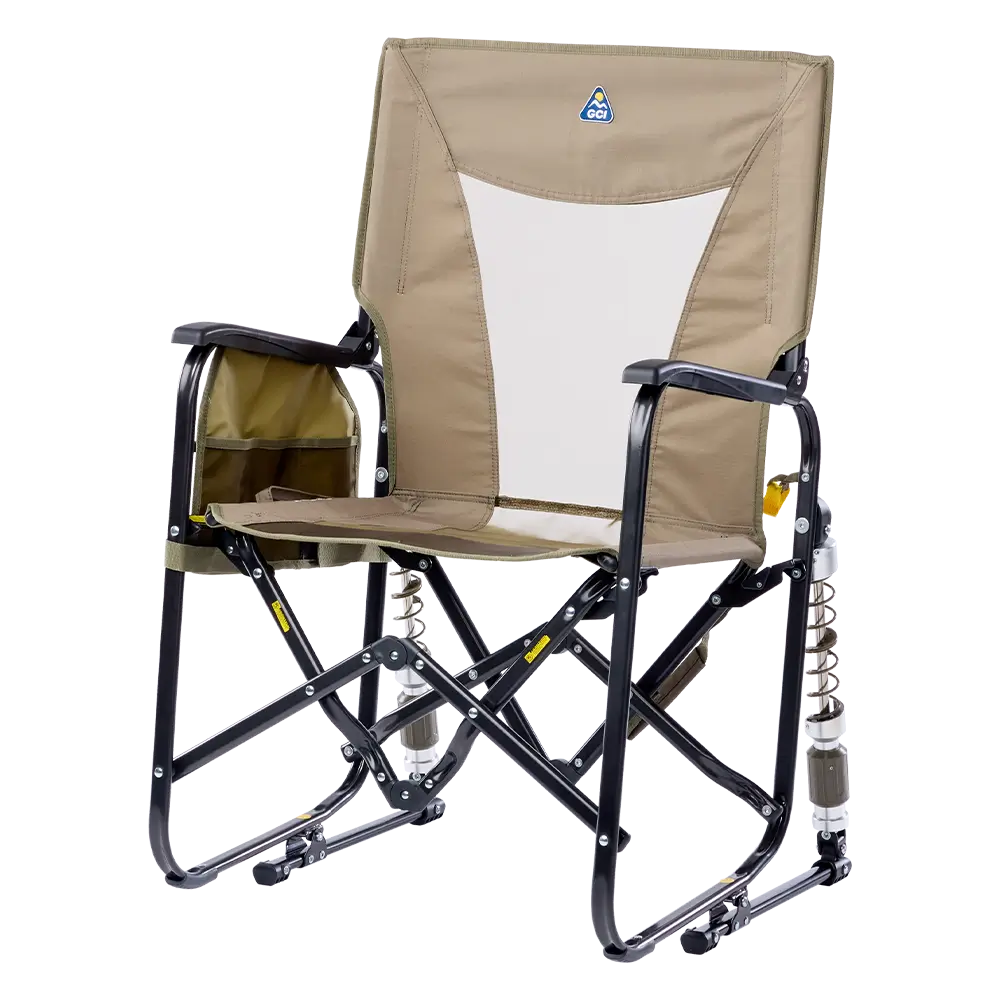 Luxury Camp Adjustable Rocker - Choice 573 - Heavy-Duty Kickback Rocker with Beverage Holder Detail