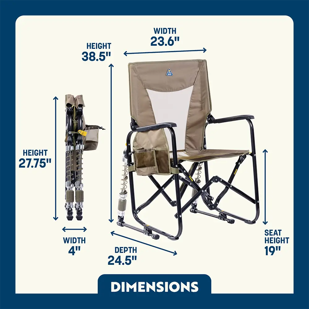 Luxury Camp Adjustable Rocker - Choice 573 - Heavy-Duty Kickback Rocker with Beverage Holder Detail