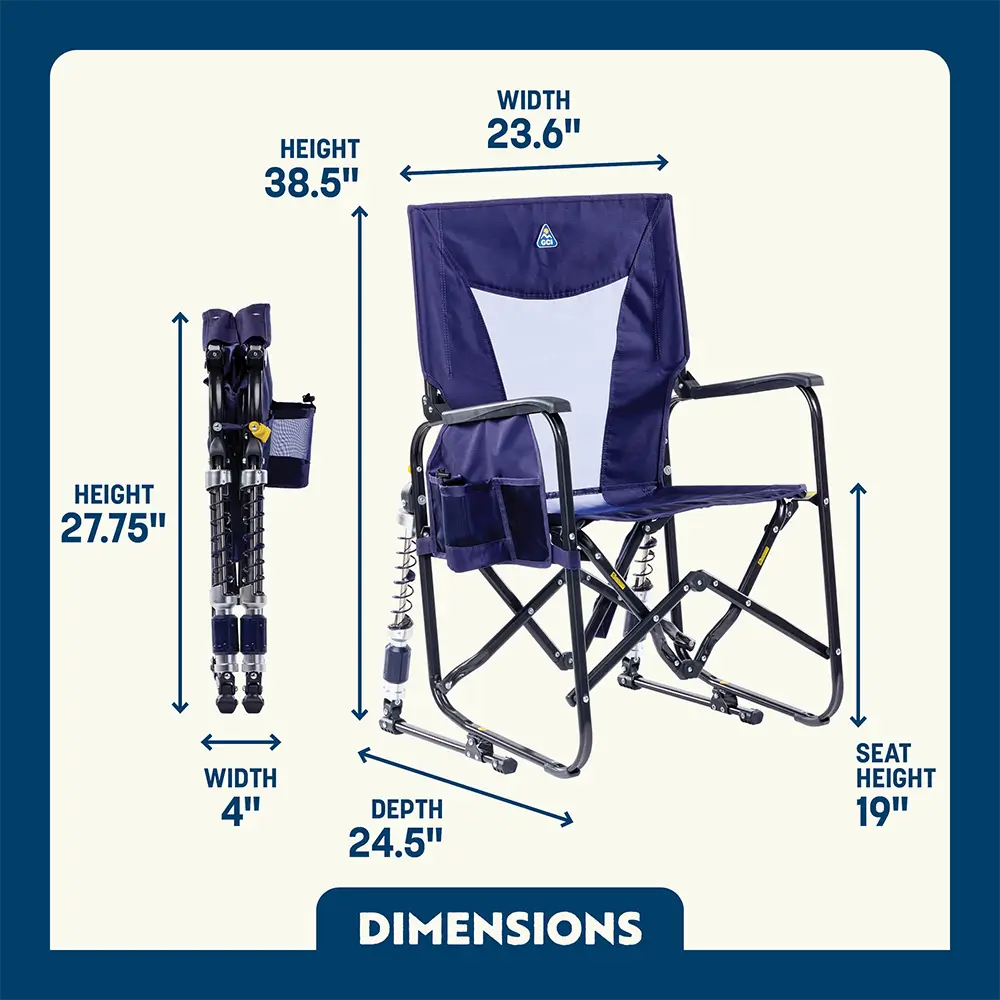 Luxury Camp Adjustable Rocker - Choice 573 - Heavy-Duty Kickback Rocker with Beverage Holder Detail
