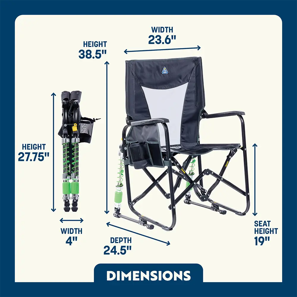 Luxury Camp Adjustable Rocker - Choice 573 - Heavy-Duty Kickback Rocker with Beverage Holder Detail