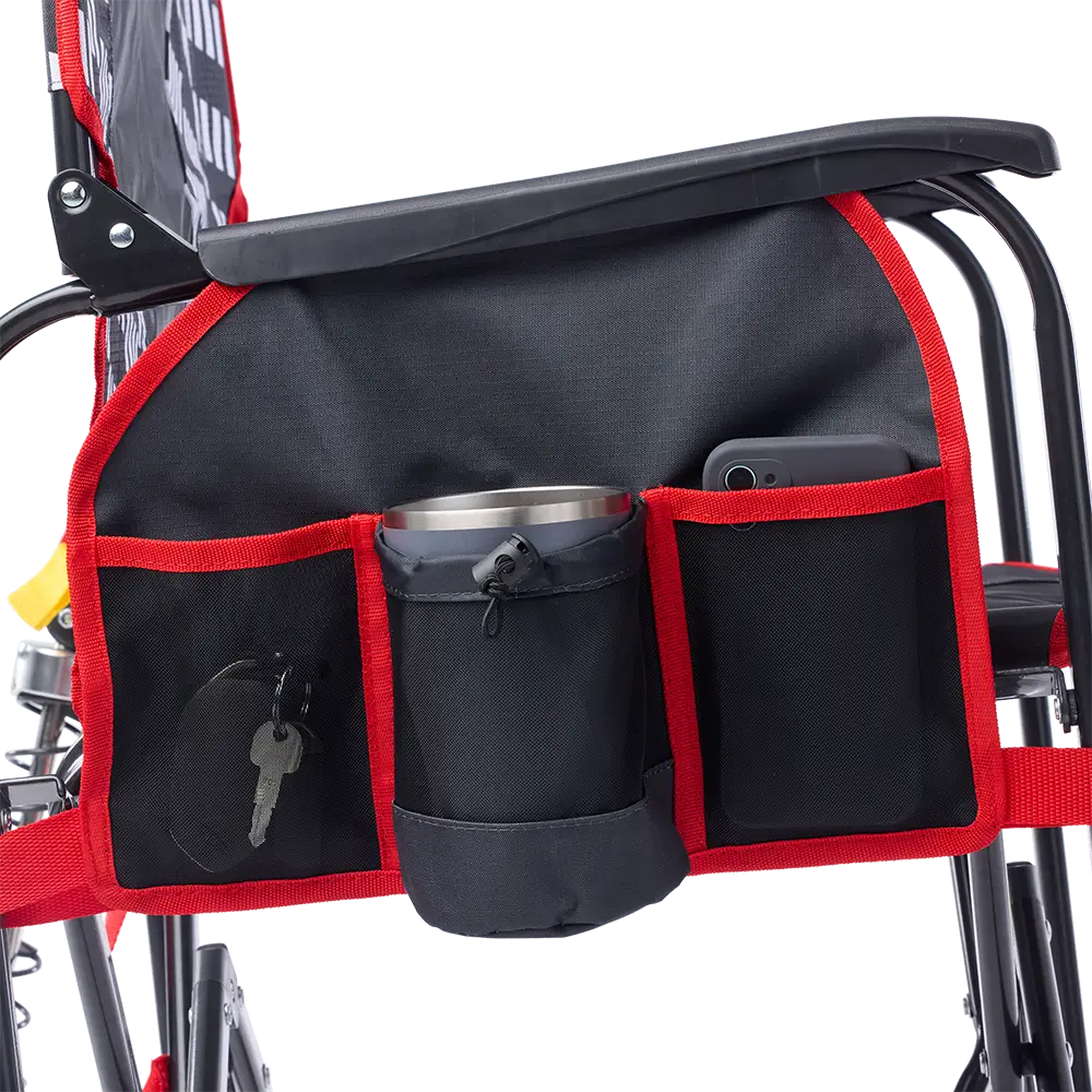 Luxury Camp Adjustable Rocker - Choice 573 - Heavy-Duty Kickback Rocker with Beverage Holder Detail