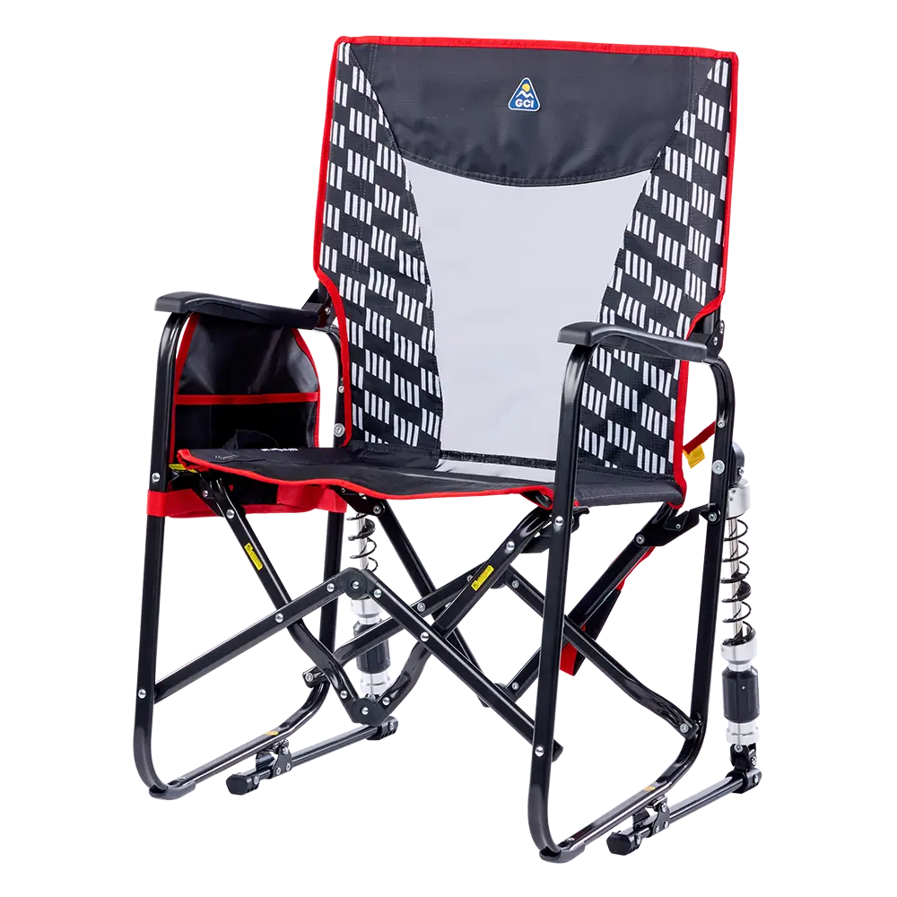 Luxury Camp Adjustable Rocker - Choice 573 - Heavy-Duty Kickback Rocker with Beverage Holder Detail