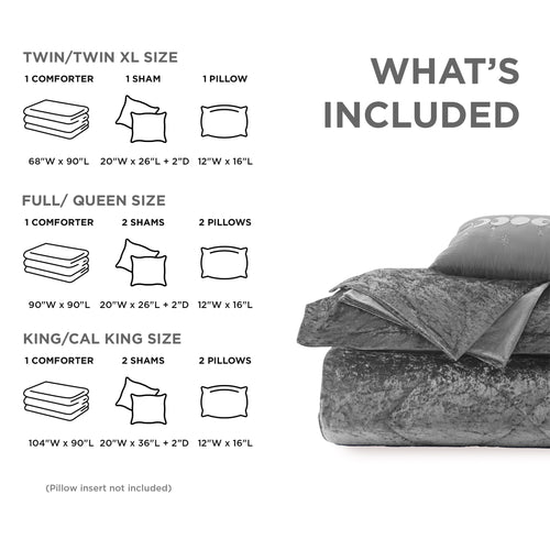 All-Season King/Cal King Size Comforter Sets, Velvet Bedding Comforter Set for All Seasons, Grey Bedding Set with Decor Pillow, ... - Cloud-Like Soft Lightweight Bed Comforter Detail