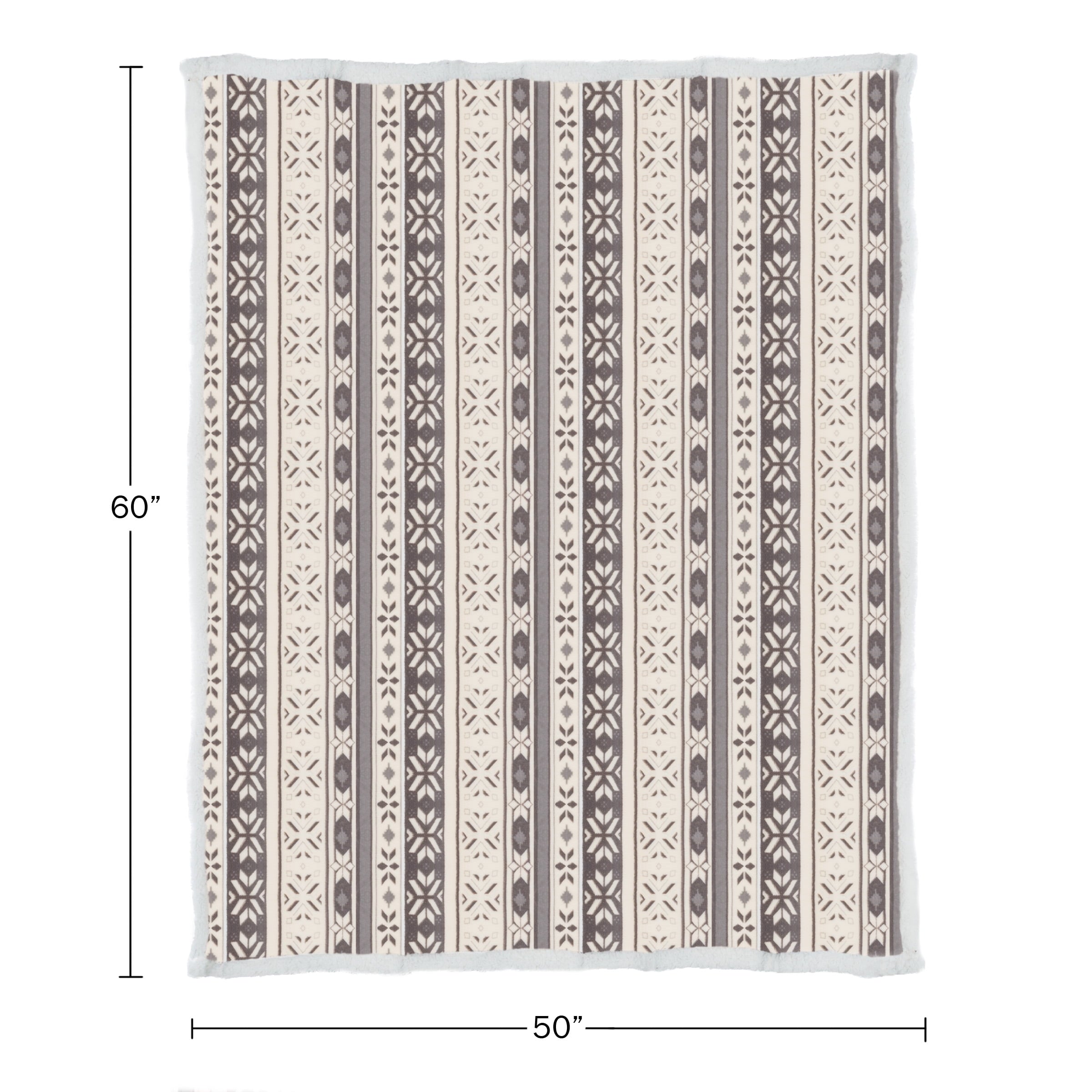 Lightweight Warm 50x60-Inch Machine Washable Fleece Blanket with Snowflakes - Super Soft Reversible Sherpa Flannel Blanket Detail