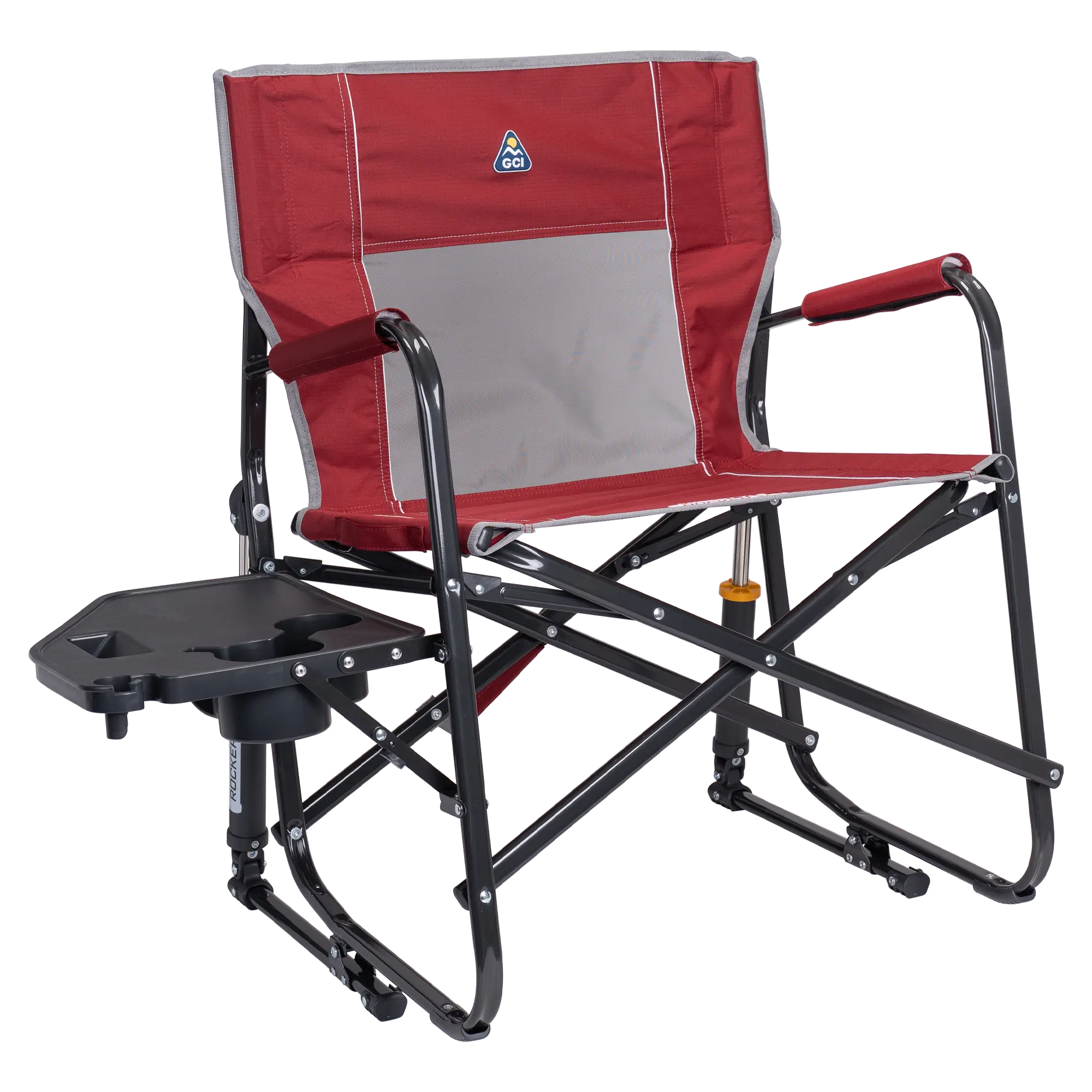 Smooth Motion Freestyle Rocker XL with Side Table - Choice 836 - Heavy-Duty Kickback Rocker with Beverage Holder - Cinnamon