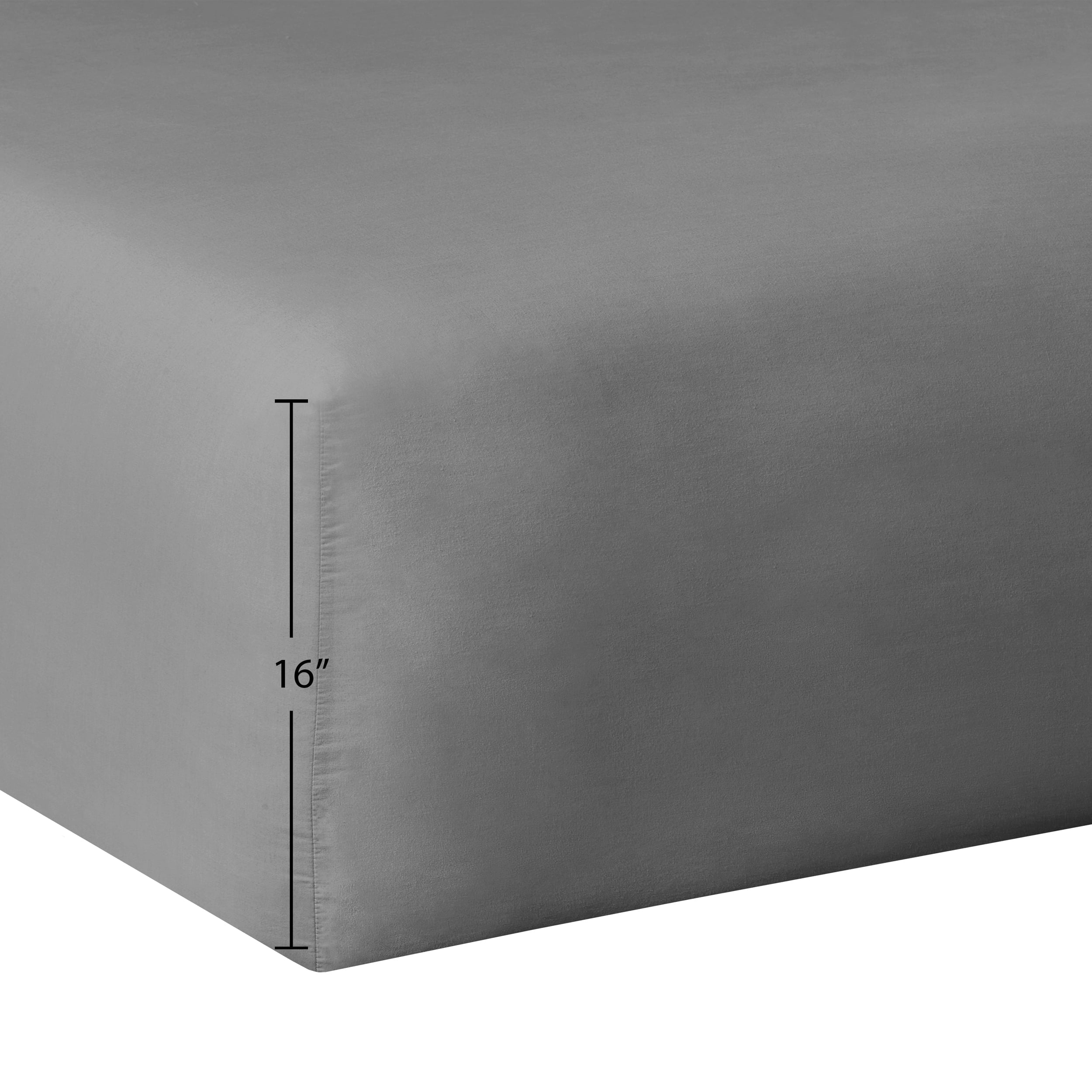 Wrinkle-Resistant Solid Soothing-Gray Cotton Blend Fitted Sheet, Twin/Twin XL - Premium Ultra-Soft Pillowcase Pair for Sleeping Detail