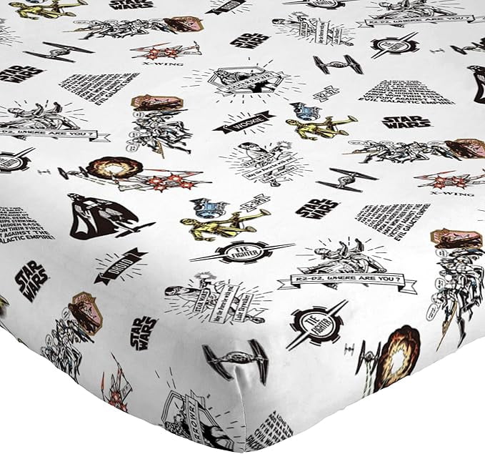 Wrinkle-Resistant T-Shirt Comic 3 Piece Twin Size Bed Sheets Set - Disney Space Theme Bedding - Luxury Bed Sheet Set with Deep Pockets Detail