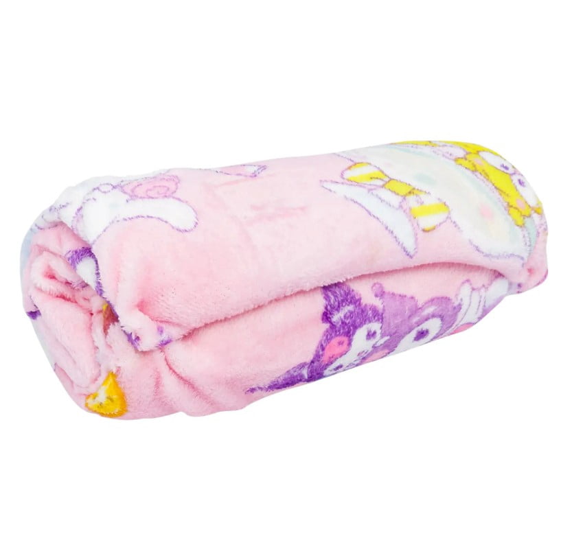 Decorative Knitted Hello Kitty Soft and Friends Silky Fleece Throw 40"x50" Kids Blanket "Cool Treat" - Cozy Fleece Throw Blanket for Couch & Bed Detail