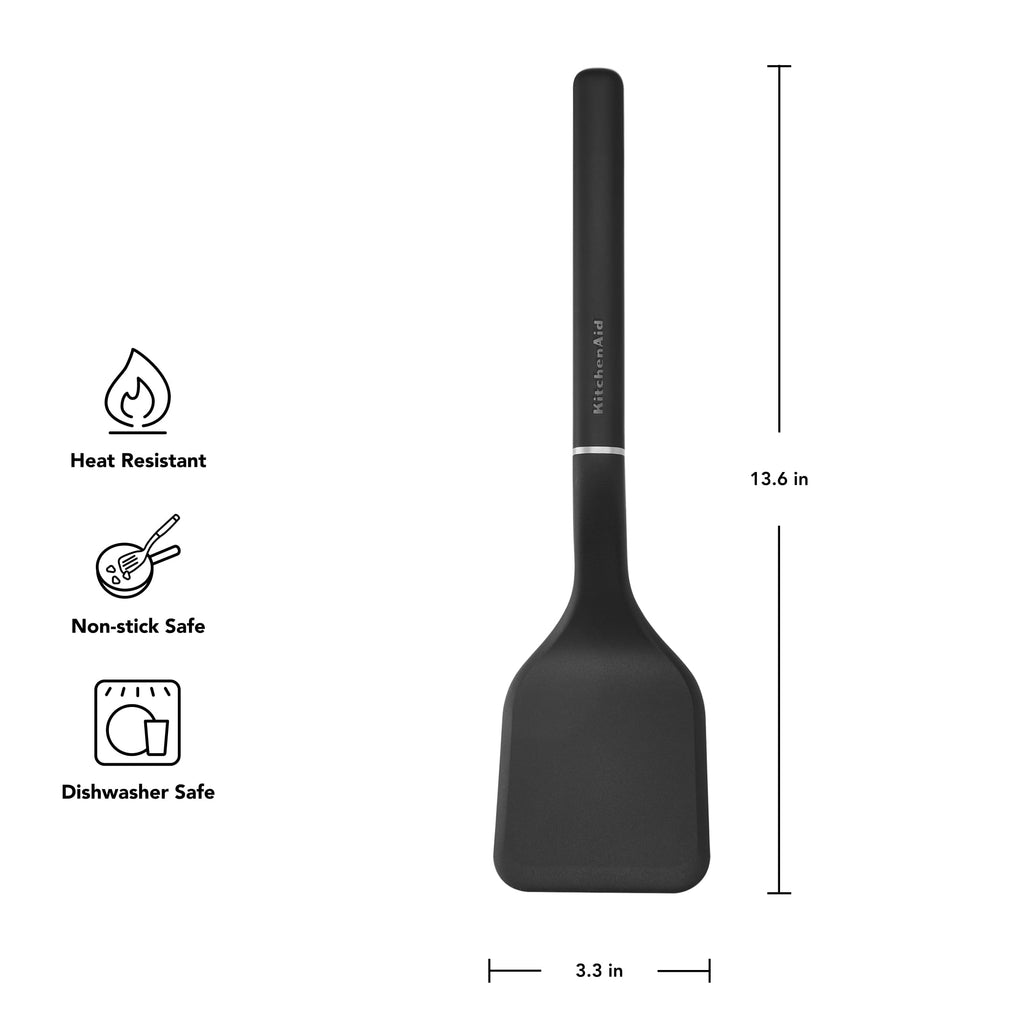 Heavy Duty 3-Piece Cooking Utensils Set with Ergonomic Handles, Black - Professional Kitchen Tool for Culinary Enthusiasts Detail