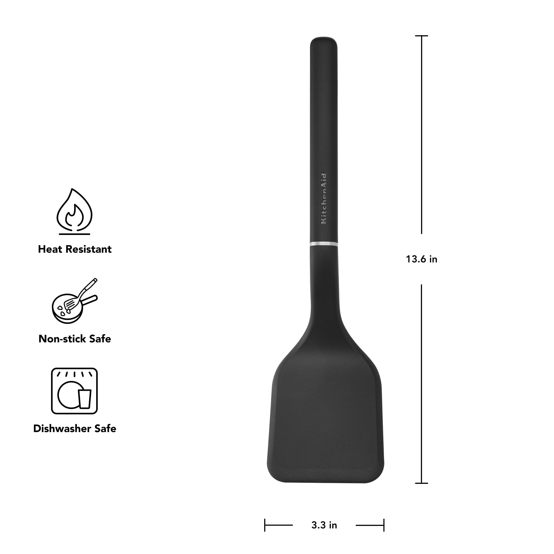 Heavy Duty 3-Piece Cooking Utensils Set with Ergonomic Handles, Black - Professional Kitchen Tool for Culinary Enthusiasts Detail