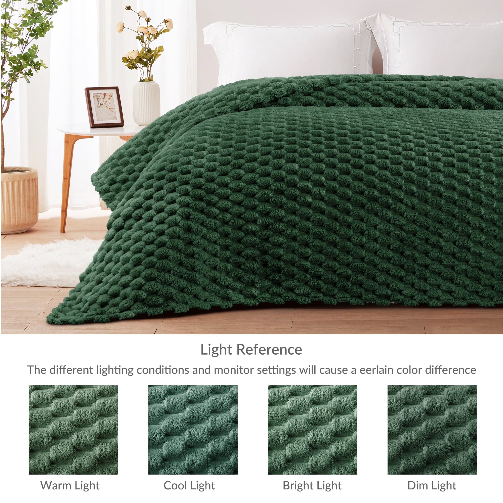 Cozy Fleece 50"x60" Throw Blanket for Couch with Expanded 3D-Jacquard Pattern, Fuzzy Soft Cozy Exquisite Blankets or All Season, ... - Cozy Fleece Throw Blanket for Couch & Bed Detail