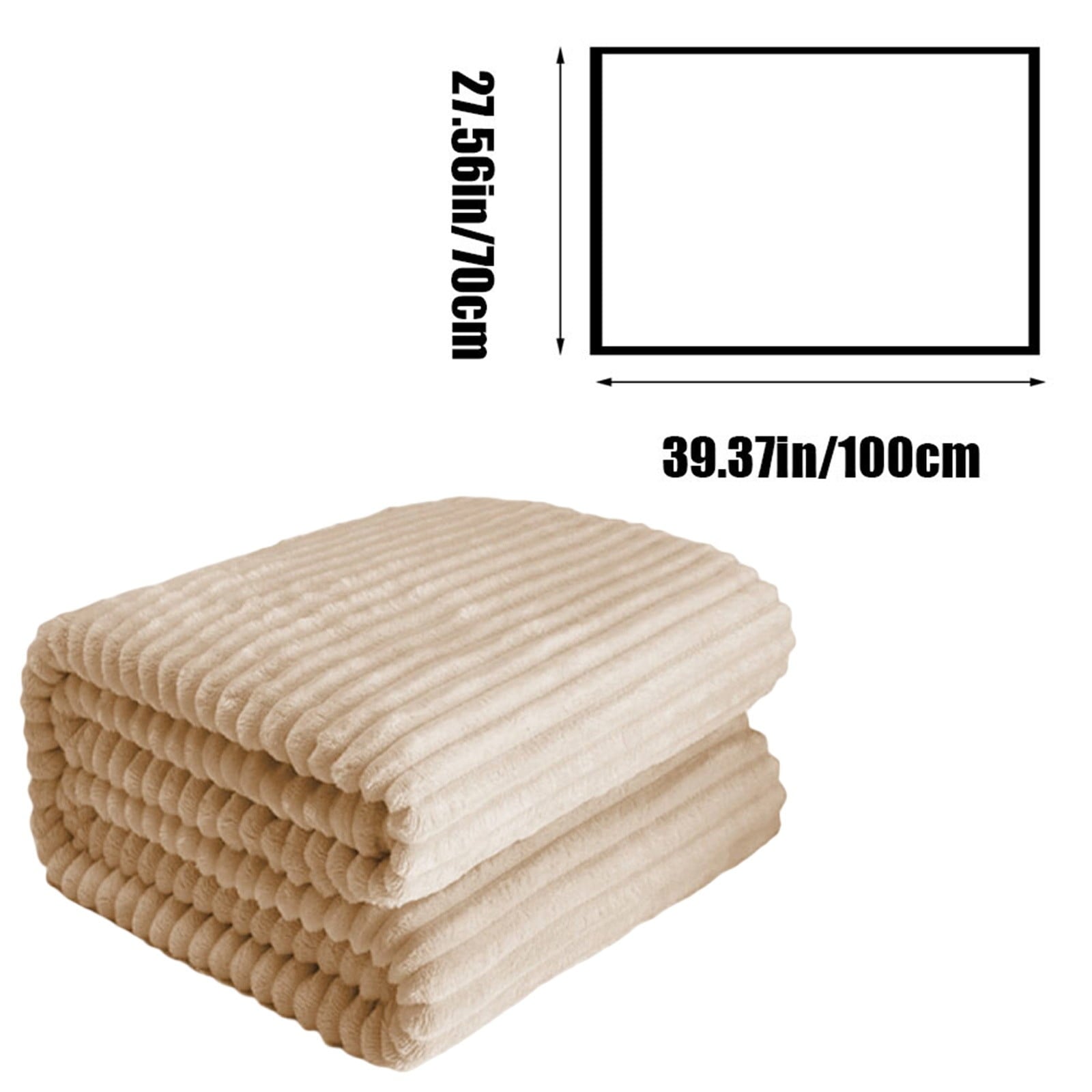 Cozy Fleece Extra Large Throw Blanket for Couch Home Office Hotel 100% Cotton Super Soft Blanket for Adult 47"x70" Khaki - Cozy Fleece Throw Blanket for Couch & Bed Detail