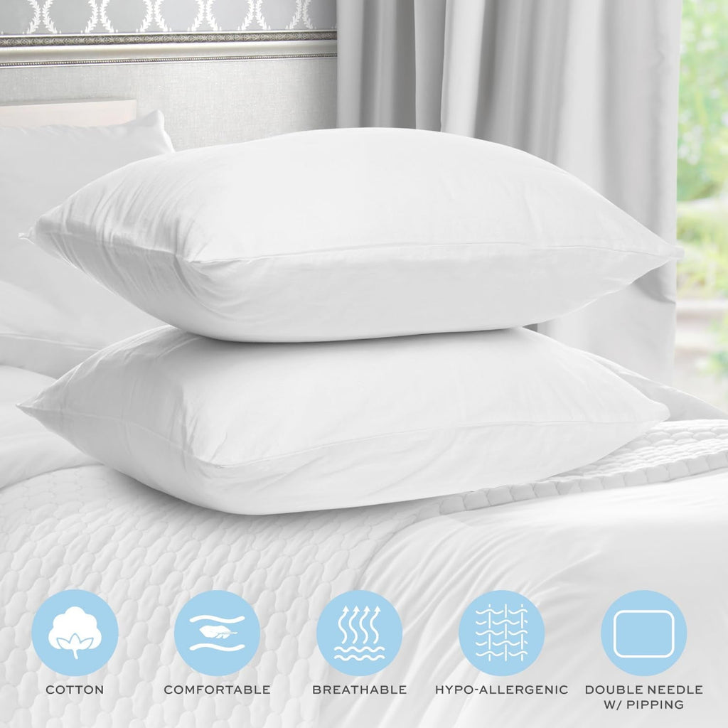 Ergonomic Memory Foam Bed Pillows for Sleeping 2 Pc Set, Queen Size Pillow Side Sleeper Set, Down Alternative Luxury Hotel Soft Pillow 28x2... - Hotel Quality Plush Sleeping Pillows Detail