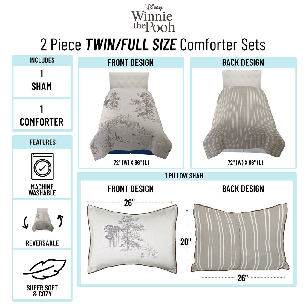 All-Season Kids 2 Piece Khaki Comforter and Sham Bedding Set, Twin/Full - All-Season Down Alternative Comforter Insert Detail