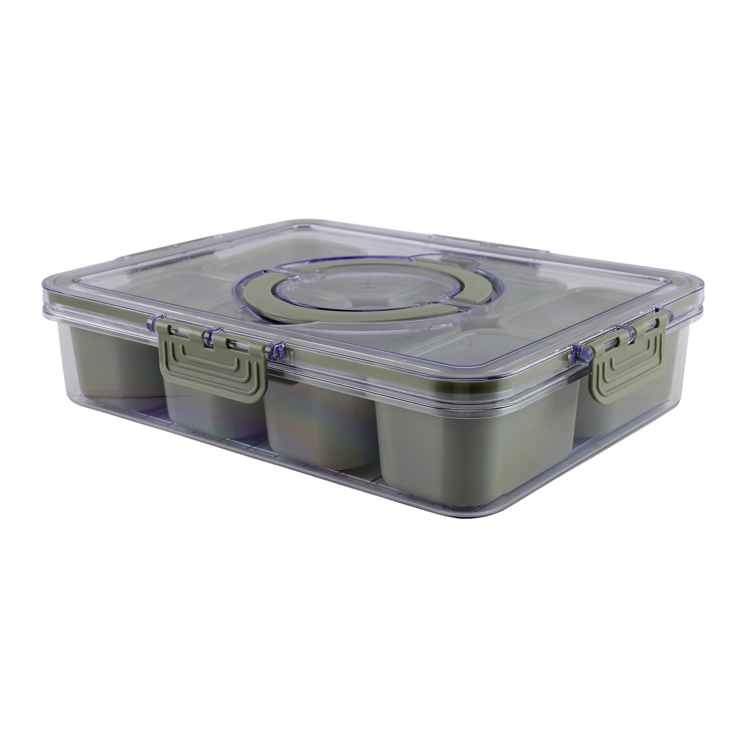 Sweet Treat Shaped 8-Compartment Snackle Box, Charcuterie and Snack Container, Divided Serving Tray with Lids and Handle, Dishwasher Saf... - Deliciously Soft Cupcake Sensory Glob Detail