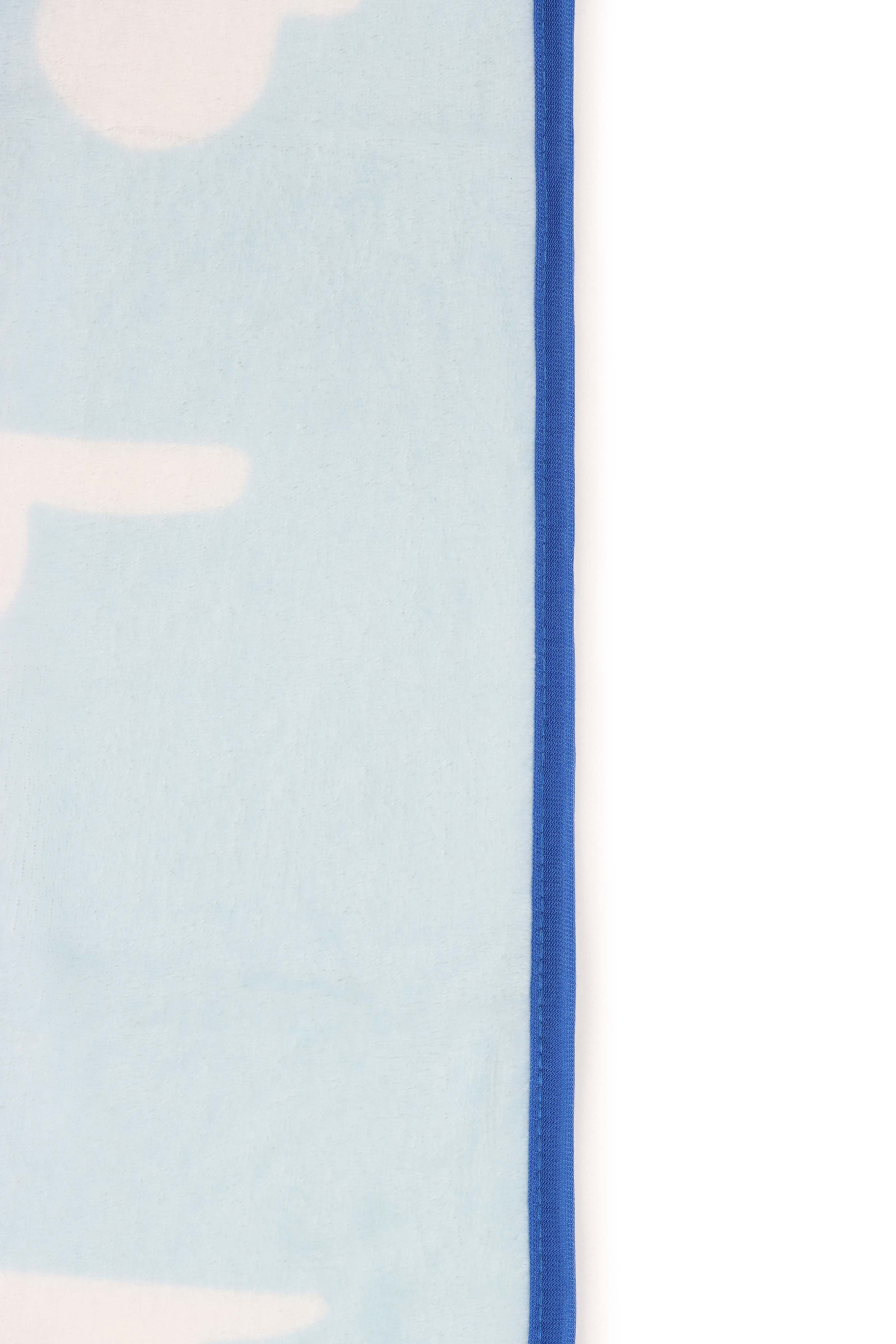 Cozy Fleece Clouds Kids Throw Blanket, Soft Coral Fleece, Blue, 46" x 60" - Luxury Knitted Decorative Throw Blanket with Fringes Detail