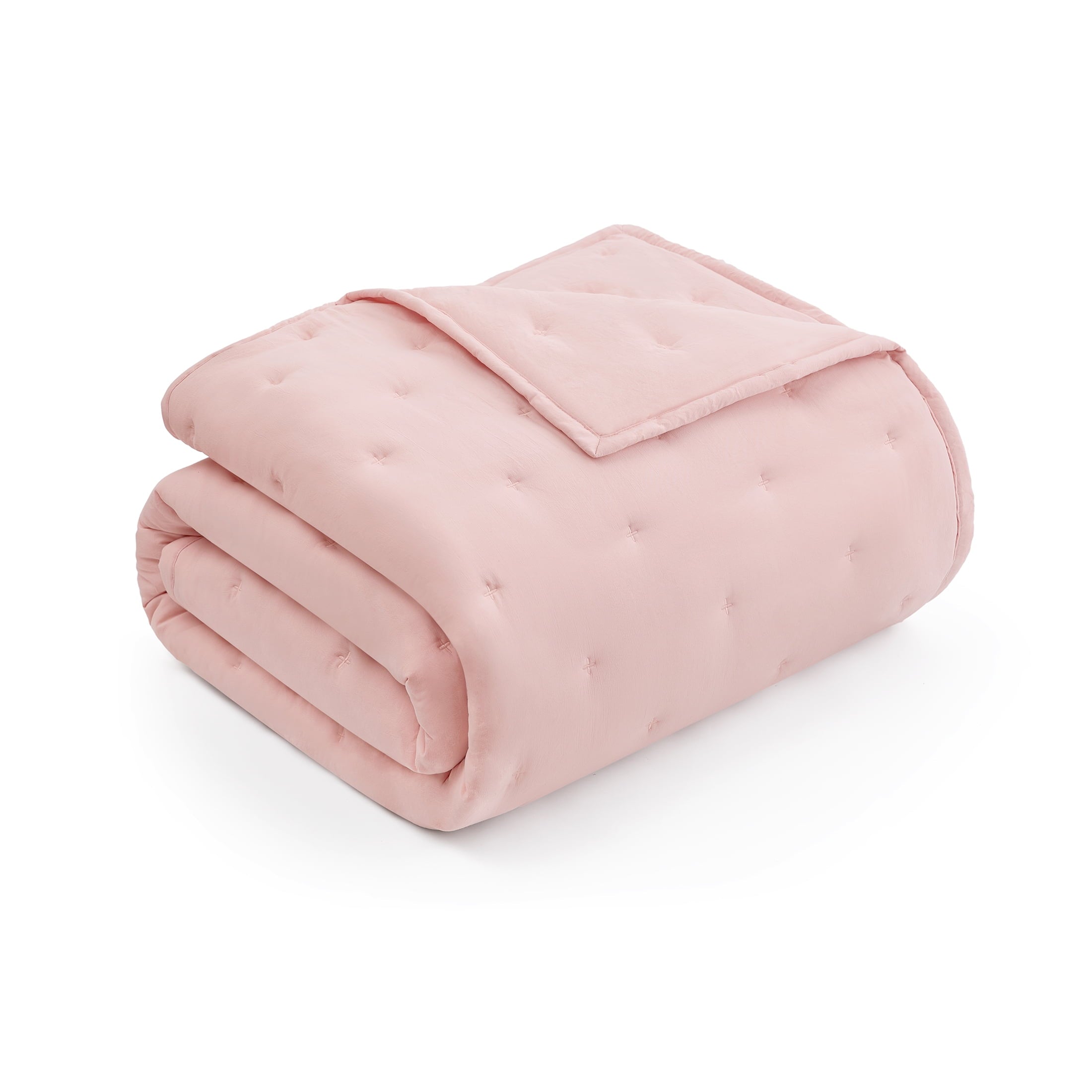 Hypoallergenic Cloud Full/Queen Comforter Set, Super Soft & Embroidered, 3-Piece, Pink - Luxurious Quilted Duvet Cover Set Detail