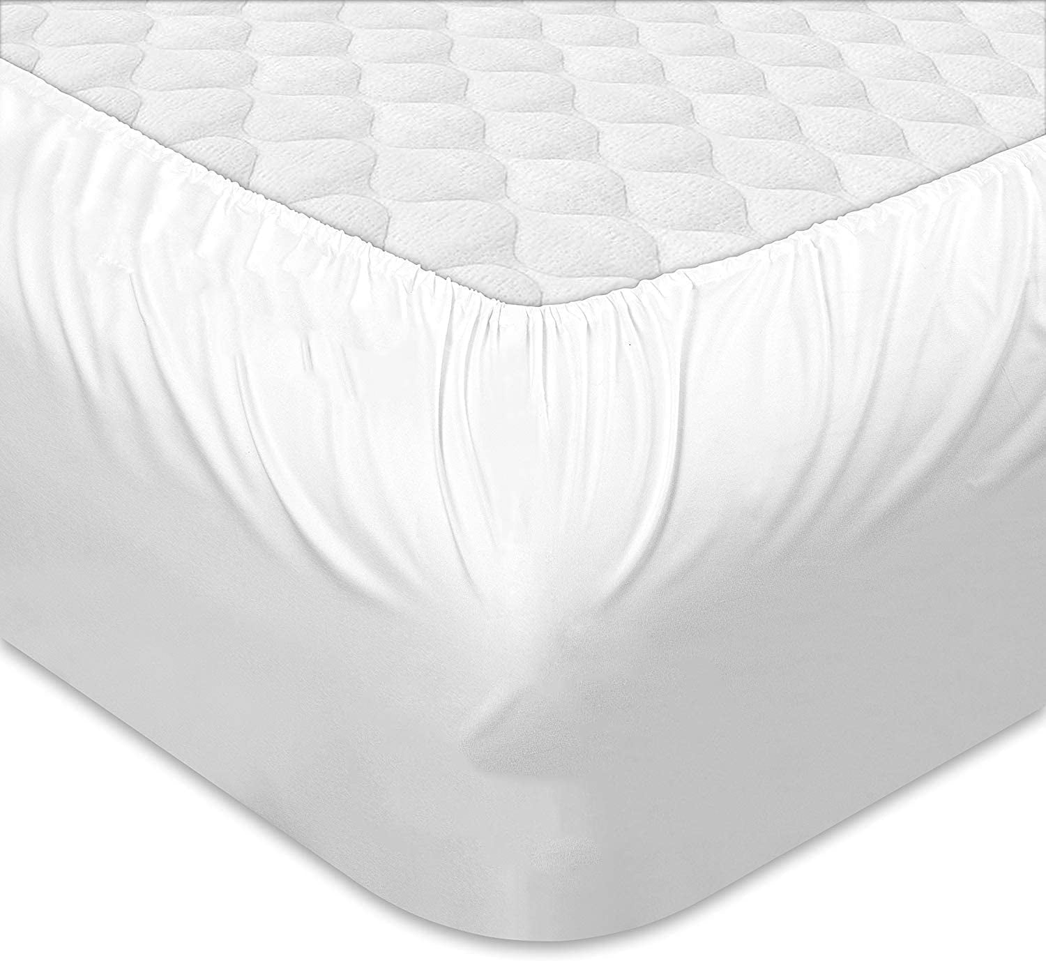 Wrinkle-Resistant 100% Cotton Hospital Bedsheets Set - 1 Flat Sheet, 1 Fitted Sheet (10" Inch) Deep Pocket, 1 Pillowcase, Best & Comfor... - Luxury Bed Sheet Set with Deep Pockets Detail