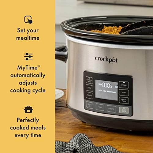 Digital Control Crock-Pot 7 Quart Portable Programmable Slow Cooker with Timer S27U - Programmable Slow Cooker with Oval Ceramic Pot Detail