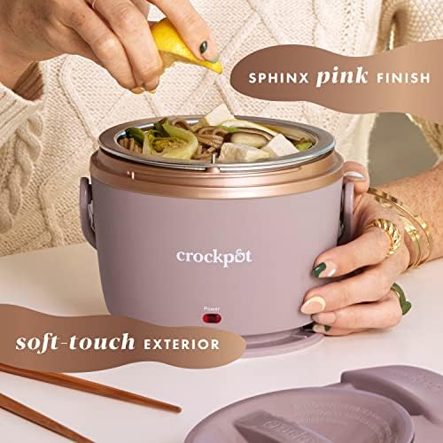 Portable Electric Crock-Pot Electric Lunch Box Food Warmer 20oz – Blush Pink S18G - Leak-Proof Heated Bento Box Lunch Warmer Detail