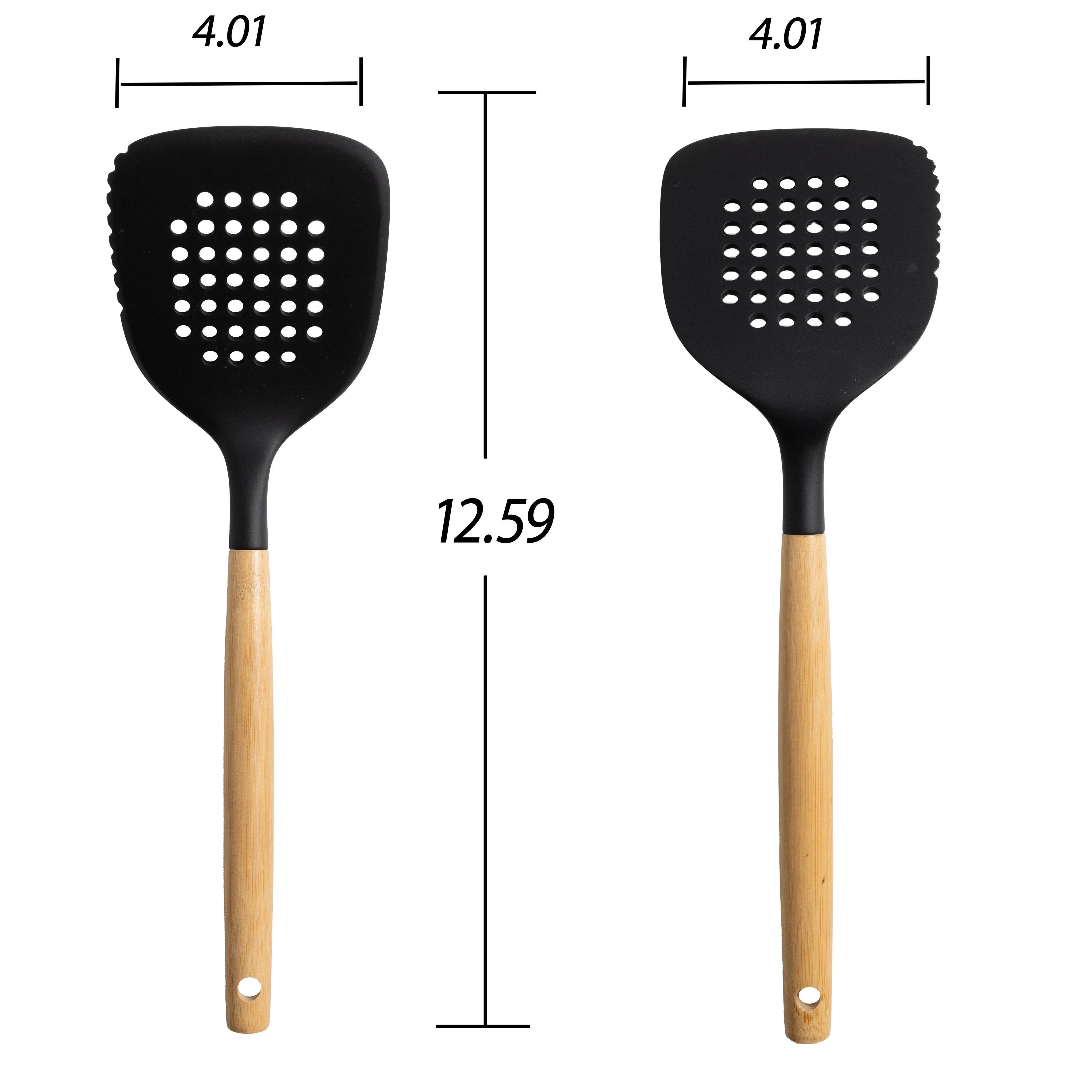 Professional Grade Kitchen and Cooking Utensil Turner, 13" L, Black - High-Precision Culinary Tool for Baking & Cooking Detail