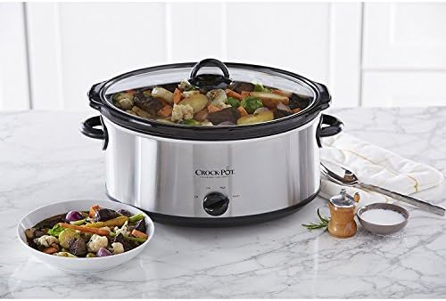 Triple-Insulated Crock-Pot 7 Quart Oval Manual Slow Cooker – Stainless Steel S29K - Large Capacity Electric Stew Pot & Slow Cooker Detail