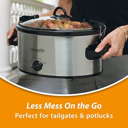 Digital Control Crock-Pot Cook & Carry 6 Quart Portable Slow Cooker S07N - Programmable Slow Cooker with Oval Ceramic Pot Detail
