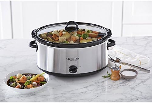 Triple-Insulated Crock-Pot 7 Quart Oval Manual Slow Cooker – Stainless Steel S29K - Large Capacity Electric Stew Pot & Slow Cooker Detail