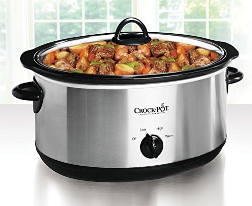 Triple-Insulated Crock-Pot 7 Quart Oval Manual Slow Cooker – Stainless Steel S29K - Large Capacity Electric Stew Pot & Slow Cooker Detail