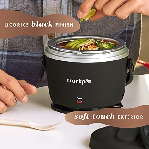 Self-Heating Crock-Pot Electric Lunch Box Food Warmer 20oz – Black S26G - Leak-Proof Heated Bento Box Lunch Warmer Detail