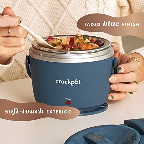 Leak-Proof Crock-Pot Electric Lunch Box Food Warmer 20oz – Faded Blue S22V - Self-Heating Lunch Box for Office and Car Travel Detail
