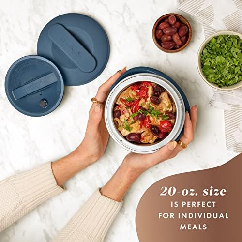 Leak-Proof Crock-Pot Electric Lunch Box Food Warmer 20oz – Faded Blue S22V - Self-Heating Lunch Box for Office and Car Travel Detail