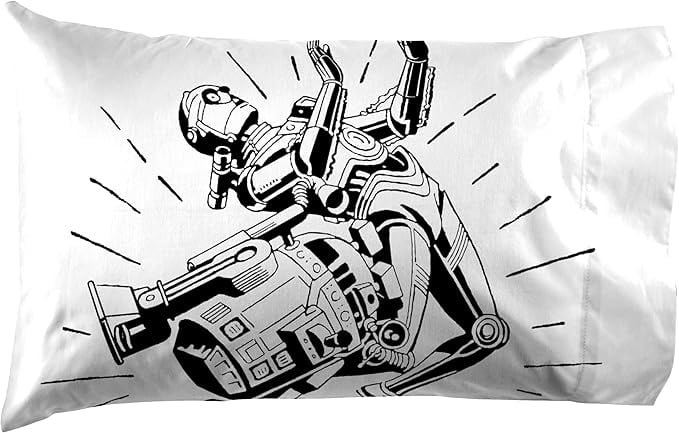 Wrinkle-Resistant T-Shirt Comic 3 Piece Twin Size Bed Sheets Set - Disney Space Theme Bedding - Luxury Bed Sheet Set with Deep Pockets Detail