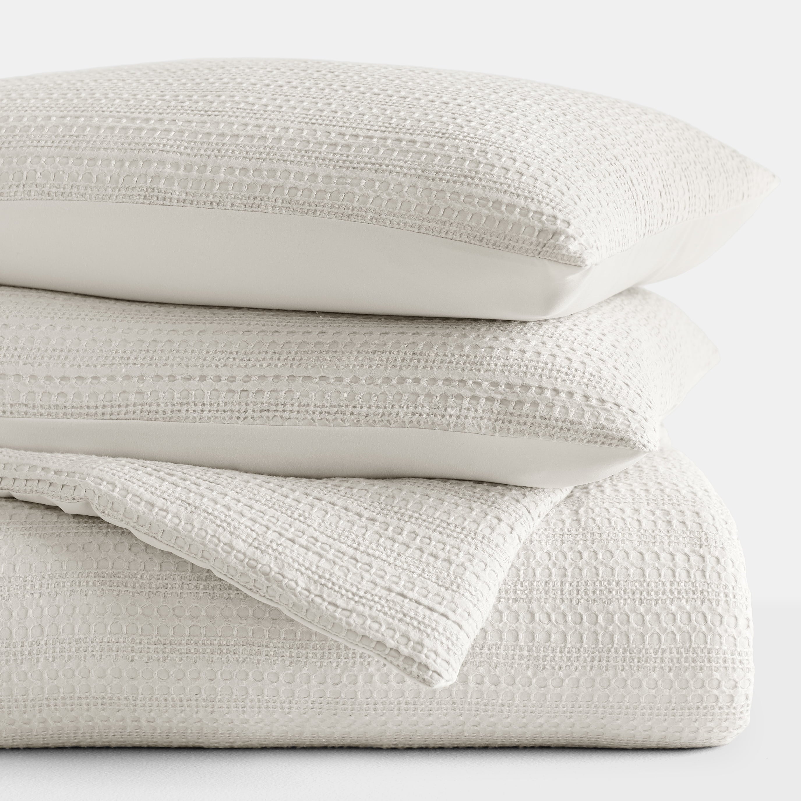 Luxurious Quilted Textured Waffle Comforter Set ins Natural Waffle Comforter Bedding Sets, King/Cal King Size Bedding - Hypoallergenic Ultra-Fluffy Quilt for Winter Detail