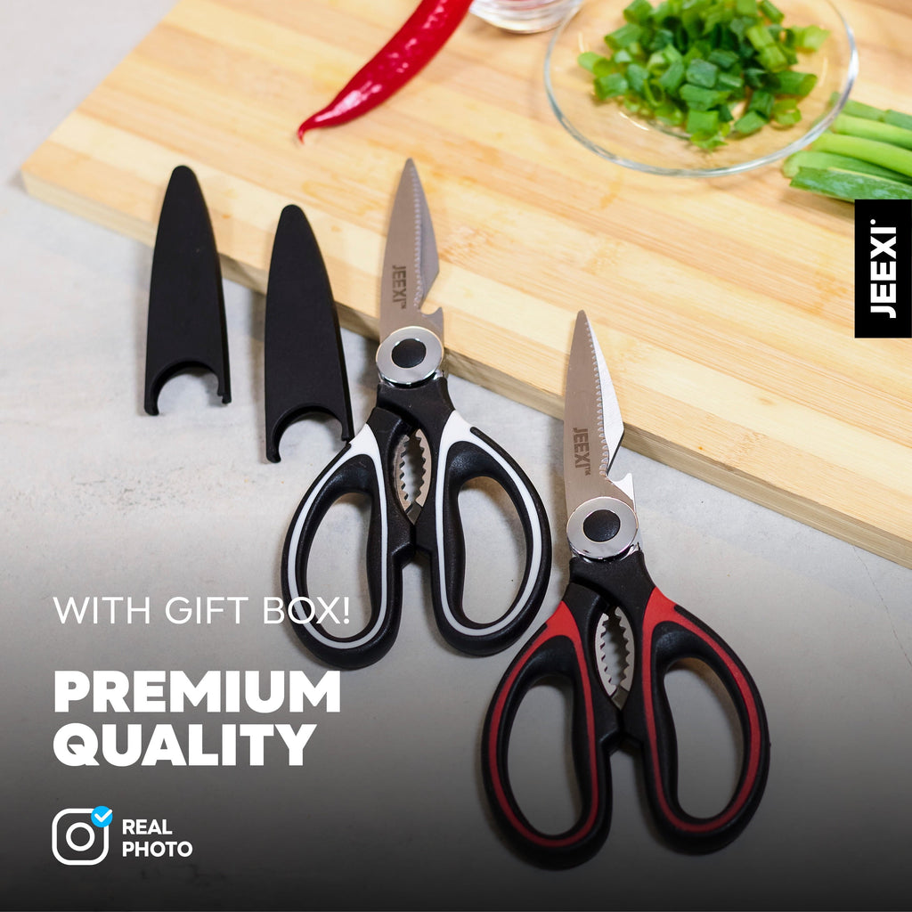 Ergonomic Manual 3 Pack Kitchen Scissors, Ultra-Sharp Premium Stainless Steel Heavy Duty Kitchen Shears & Multi Purpose Poultry Shears... - Innovative Kitchen Helper for Modern Cooking Detail
