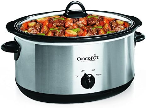 Triple-Insulated Crock-Pot 7 Quart Oval Manual Slow Cooker – Stainless Steel S29K - Large Capacity Electric Stew Pot & Slow Cooker - 7 Quarts