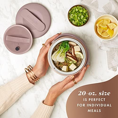 Portable Electric Crock-Pot Electric Lunch Box Food Warmer 20oz – Blush Pink S18G - Leak-Proof Heated Bento Box Lunch Warmer Detail