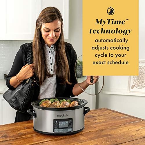 Triple-Insulated Crock-Pot MyTime 6 Quart Programmable Slow Cooker S08D - Programmable Slow Cooker with Oval Ceramic Pot Detail