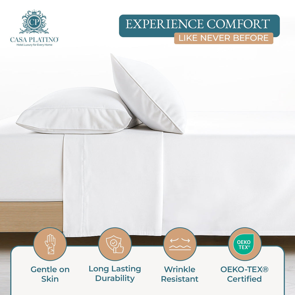 Wrinkle-Resistant Bed Sheets Set – 6 Piece, 600 Thread Count, 100% Cotton Sheets, Hotel Luxury Sateen Finish, 15" Deep Pocket, Easy to ... - Luxury Bed Sheet Set with Deep Pockets Detail