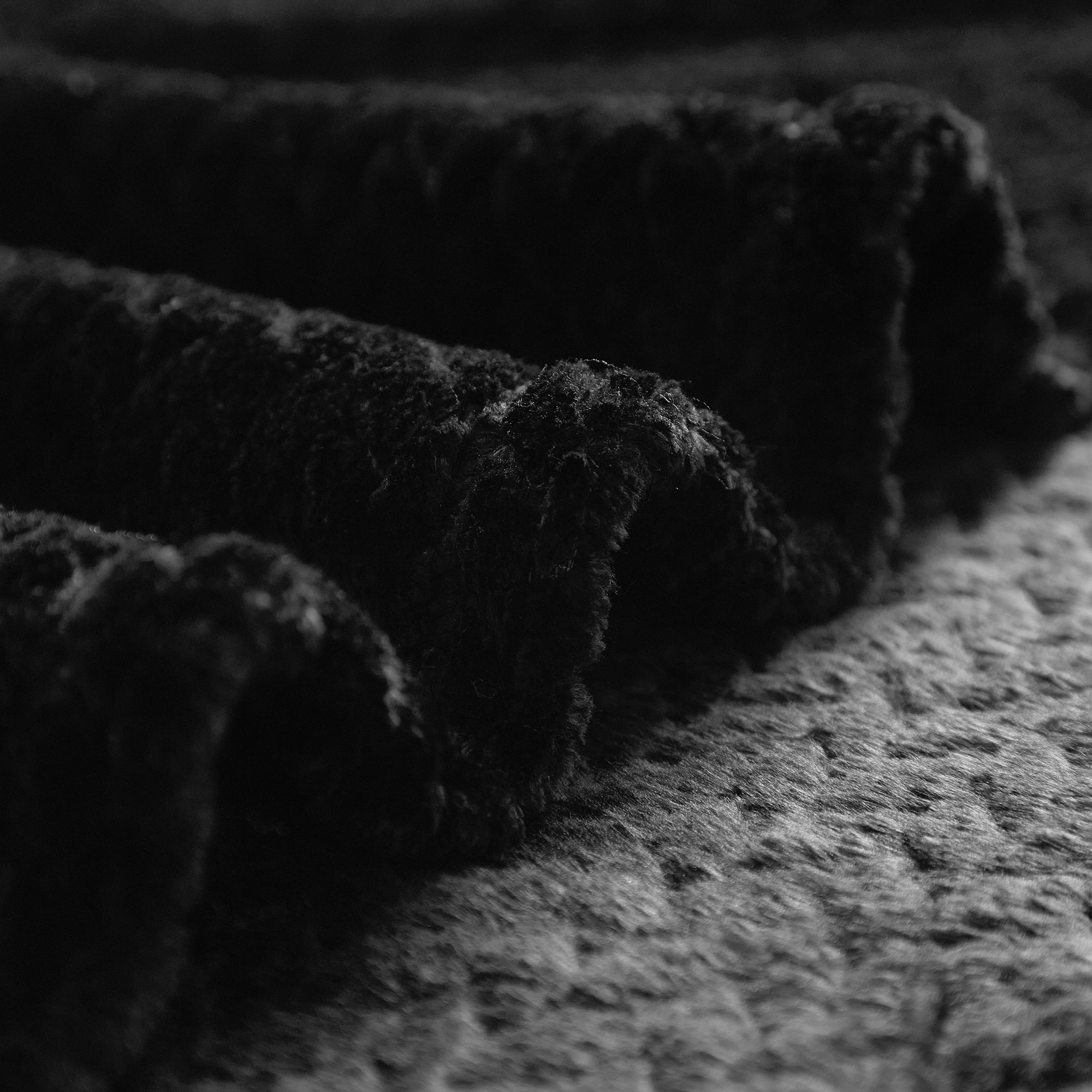 Super Soft Flannel Cozy Textured Plush Throw Blanket, Black, 50"x60" All Ages - Lightweight Plush Warm Blanket for All Seasons Detail